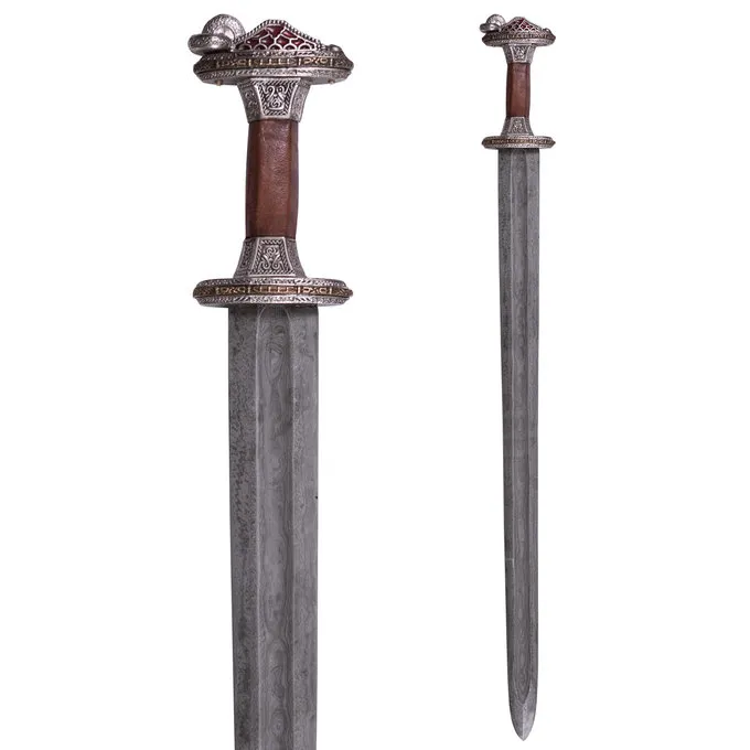 Deepeeka Vendelschwert Uppsala 7.-8. Jahrhundert, Messinggriff, Damast 3 Deepeeka Vendelschwert Uppsala 7.-8. Jahrhundert, Messinggriff, Damast